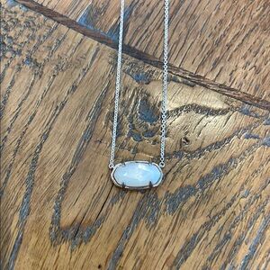 Elegant Silver Necklace with White Stone